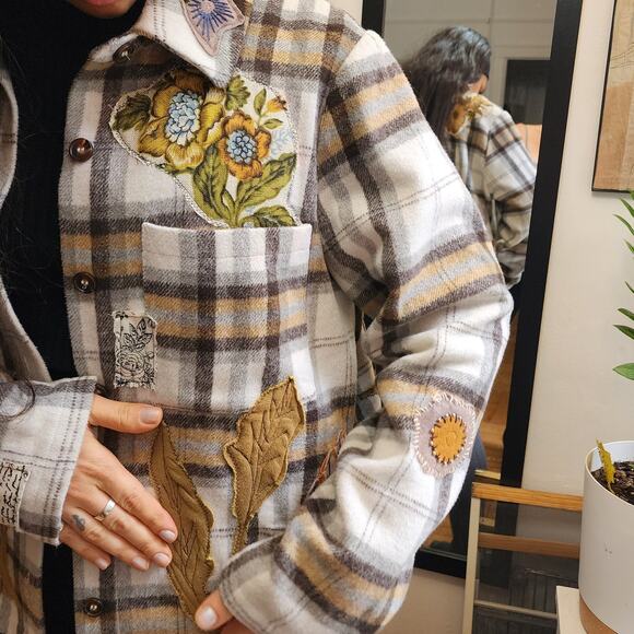 One-of-a-Kind Upcycled Plaid Shirt – Handmade Details - Picture 14 of 15